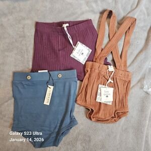 Kate Quinn 18-24M Organic Unisex Bottoms Bubble Bloomers Lot Of 3 Toddler NWT